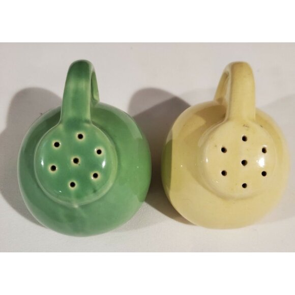 Green & Yellow Vintage Watering Can Salt & Pepper Shakers, 3" Tall - Picture 4 of 5
